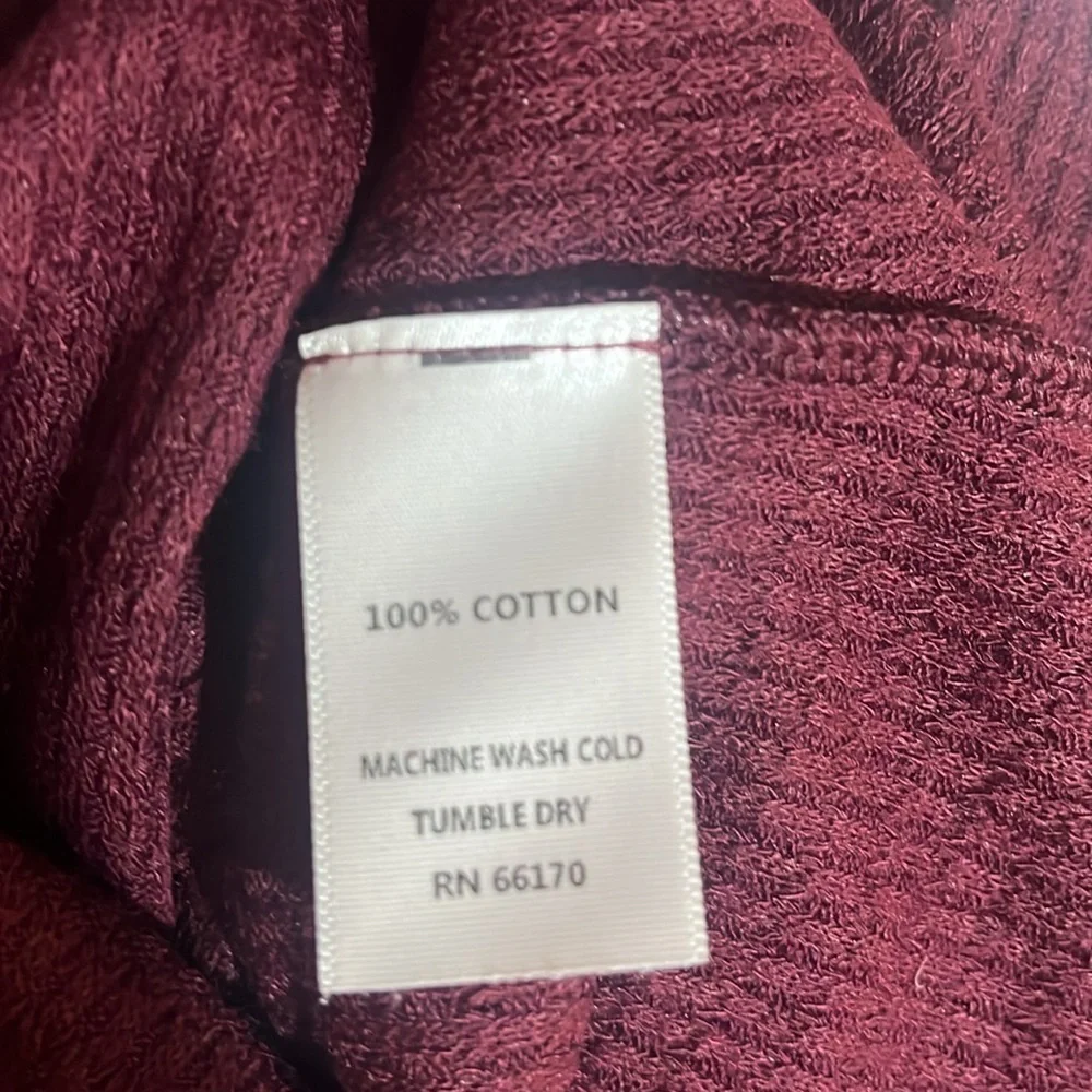 Intimately Free‎ People Make It Easy Waffle Knit Lettuce Hem Thermal Top Plum S